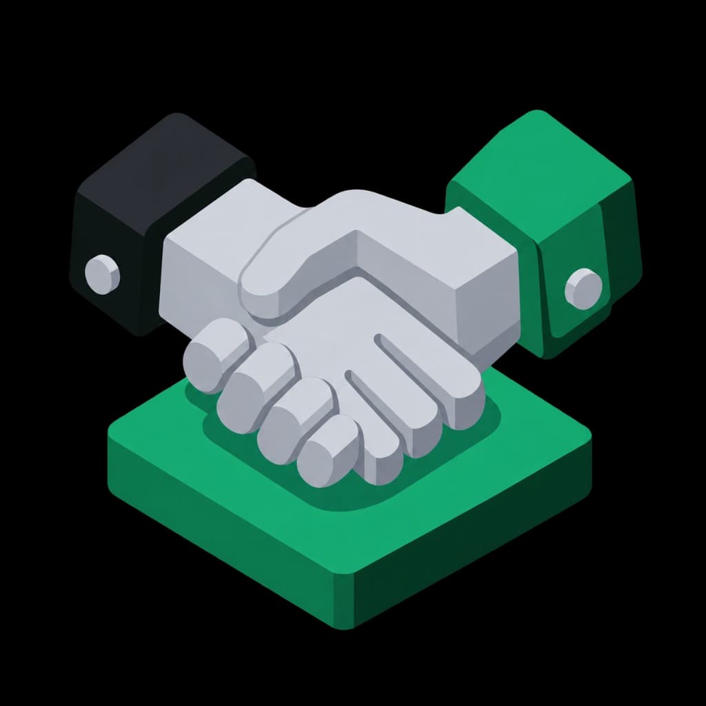 Handshake illustration — partnering with NorthBase