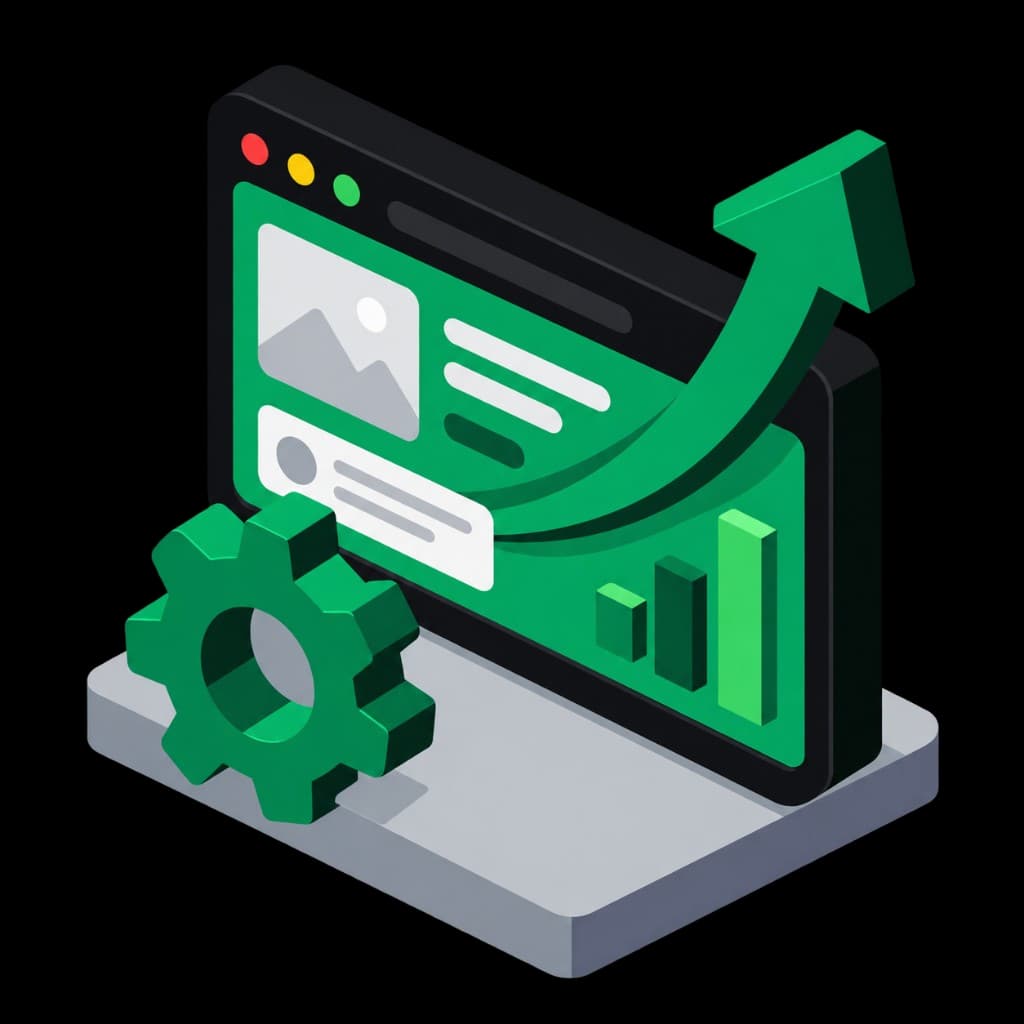 Dashboard with growth arrow — NorthBase keeping your site working